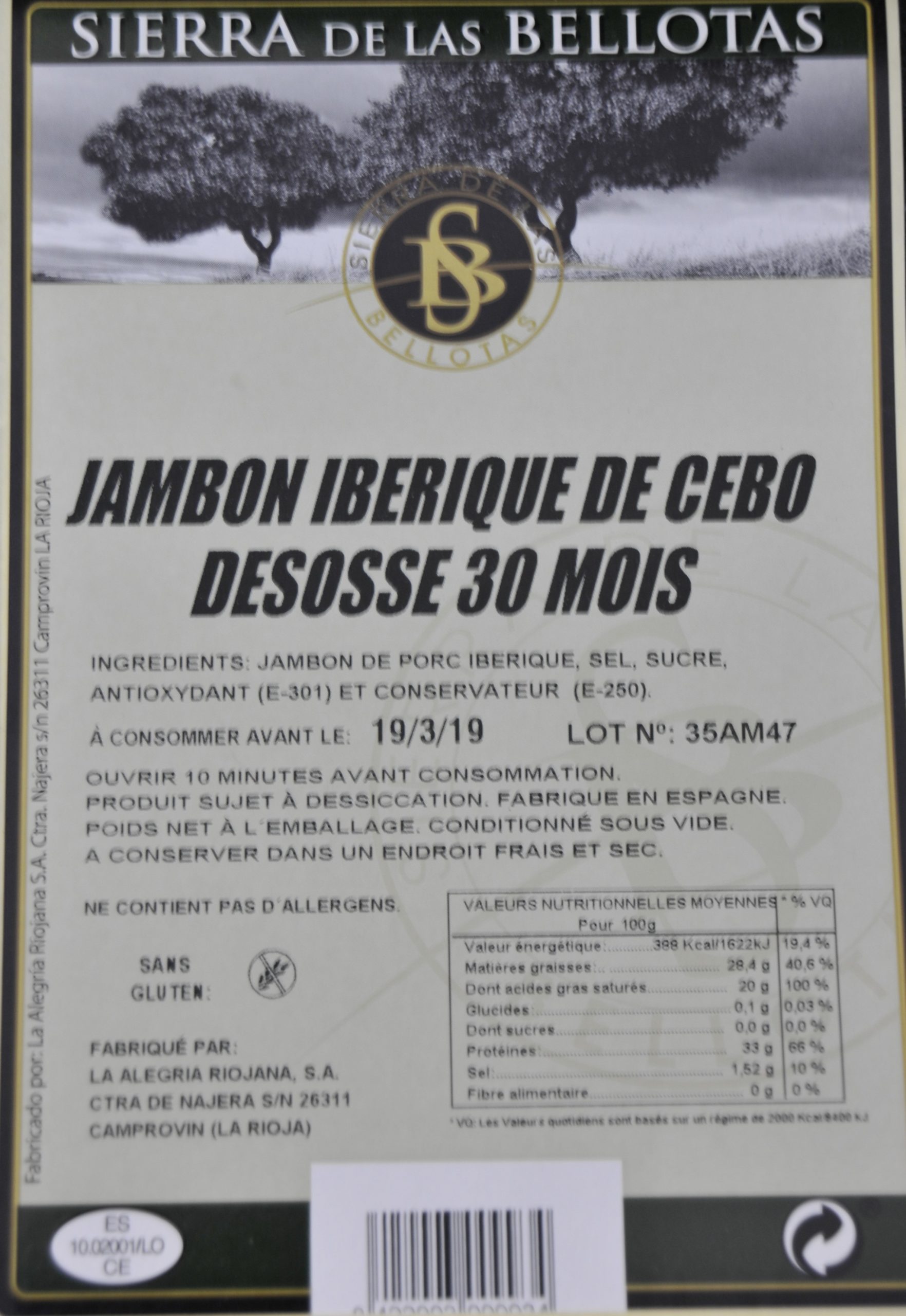 Jambon Ibérique Cebo